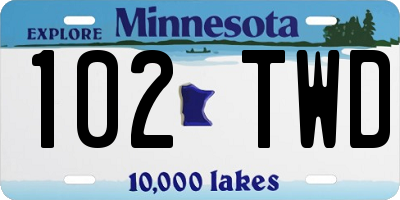 MN license plate 102TWD