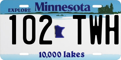 MN license plate 102TWH