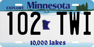 MN license plate 102TWI