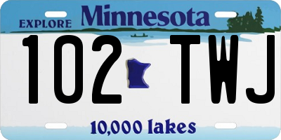 MN license plate 102TWJ