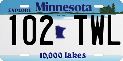 MN license plate 102TWL