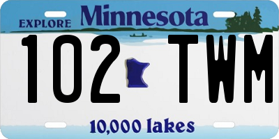 MN license plate 102TWM