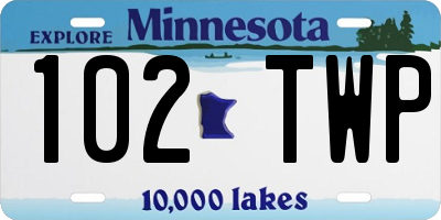 MN license plate 102TWP