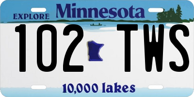 MN license plate 102TWS