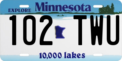 MN license plate 102TWU