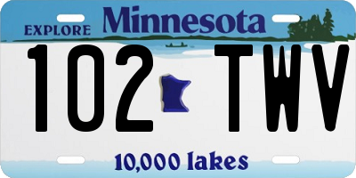 MN license plate 102TWV