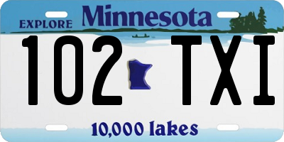 MN license plate 102TXI