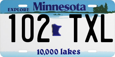 MN license plate 102TXL