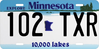 MN license plate 102TXR