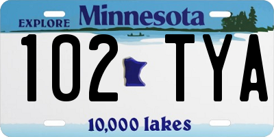 MN license plate 102TYA