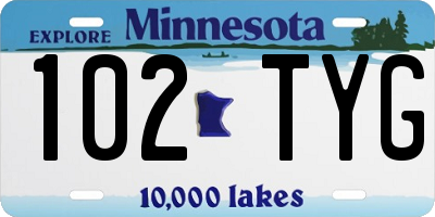 MN license plate 102TYG