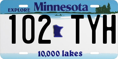 MN license plate 102TYH