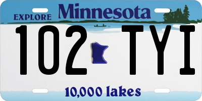 MN license plate 102TYI