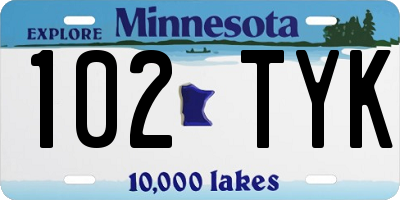 MN license plate 102TYK