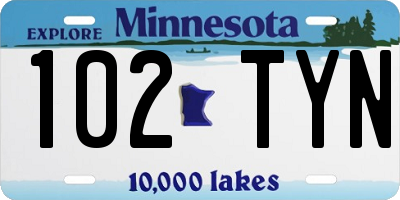 MN license plate 102TYN
