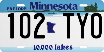 MN license plate 102TYO