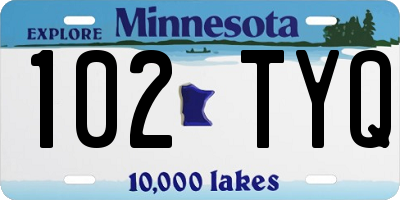 MN license plate 102TYQ