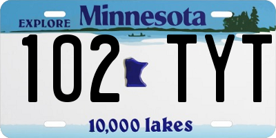 MN license plate 102TYT