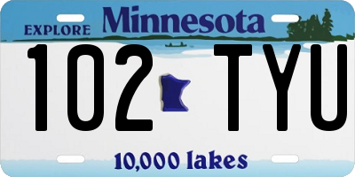 MN license plate 102TYU