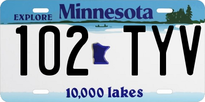 MN license plate 102TYV