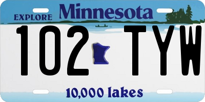 MN license plate 102TYW