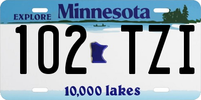 MN license plate 102TZI