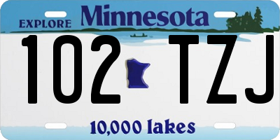 MN license plate 102TZJ