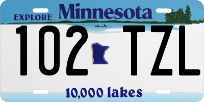 MN license plate 102TZL