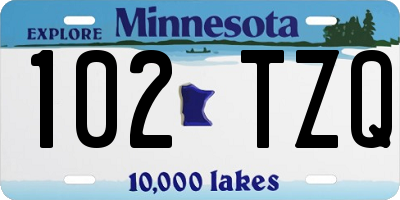 MN license plate 102TZQ