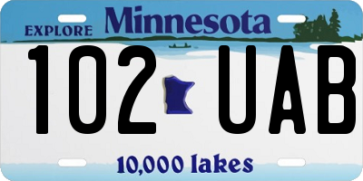 MN license plate 102UAB
