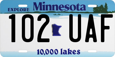 MN license plate 102UAF