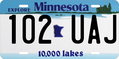 MN license plate 102UAJ