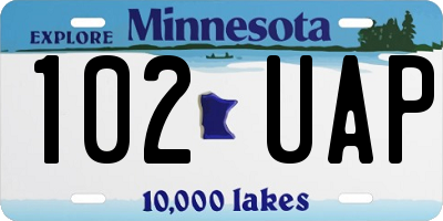 MN license plate 102UAP