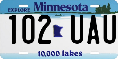 MN license plate 102UAU