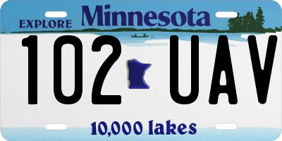 MN license plate 102UAV