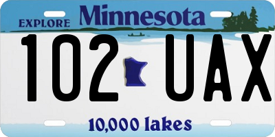 MN license plate 102UAX
