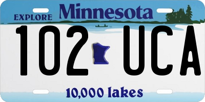 MN license plate 102UCA