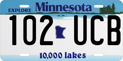 MN license plate 102UCB