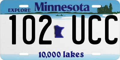 MN license plate 102UCC