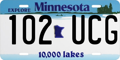 MN license plate 102UCG