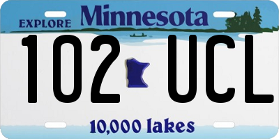 MN license plate 102UCL