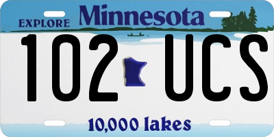 MN license plate 102UCS