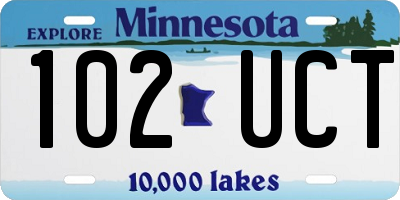 MN license plate 102UCT