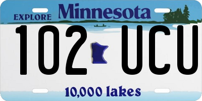 MN license plate 102UCU