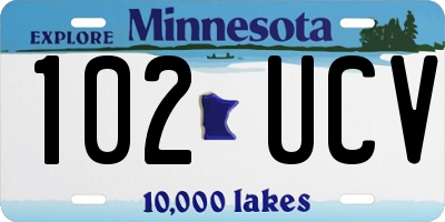 MN license plate 102UCV