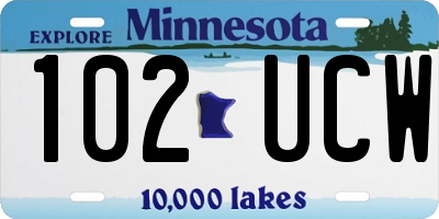 MN license plate 102UCW