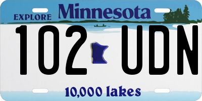 MN license plate 102UDN