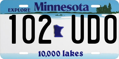 MN license plate 102UDO