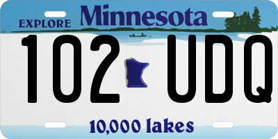 MN license plate 102UDQ