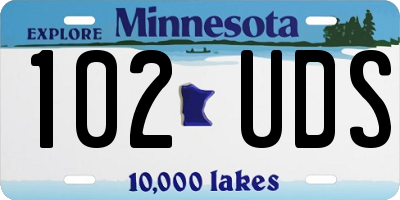 MN license plate 102UDS